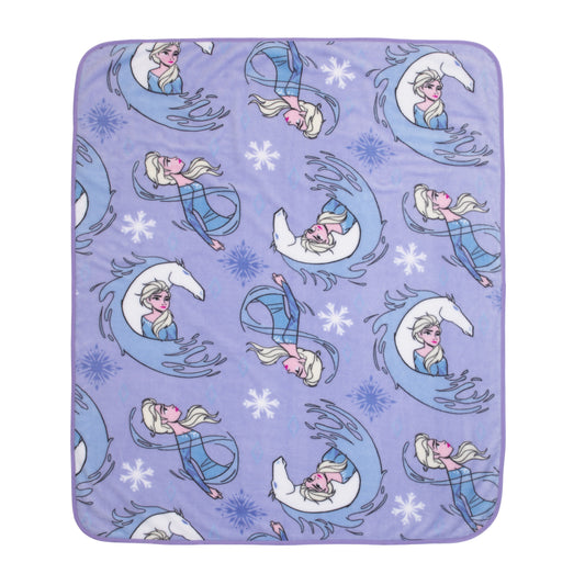 Disney Frozen 2 Elsa and Nokk Lavender and Pink Super Soft Toddler Blanket - 40"x 50"