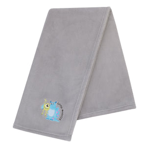 Disney Monsters, Inc. Cutest Little Monster Gray, Turquoise, and Green, Sully, and Mike Super Soft Appliqued Baby Blanket