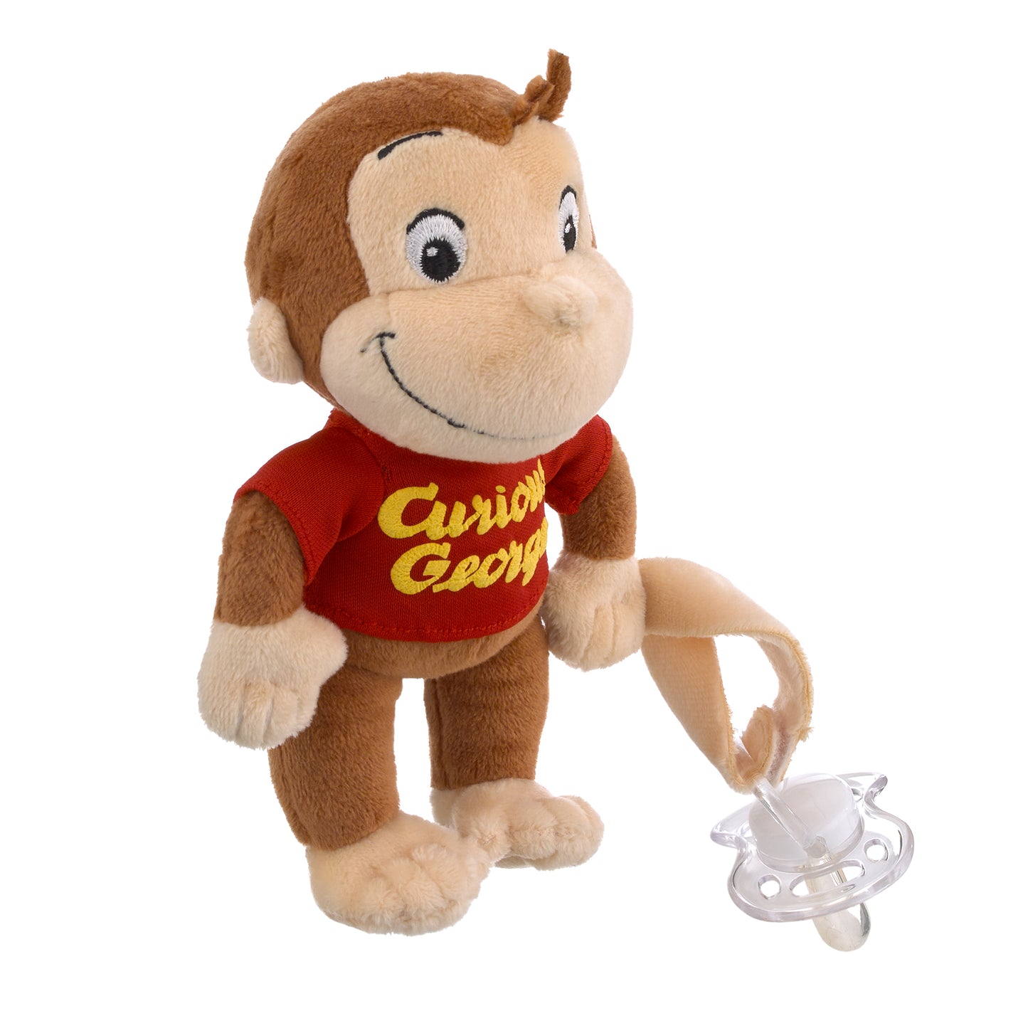 Welcome to the Universe Baby Curious George Brown, Red and Yellow Plush Pacifier Buddy