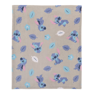Disney Stitch Gray, Blue, Aqua, and White Super Soft Plush Baby Blanket