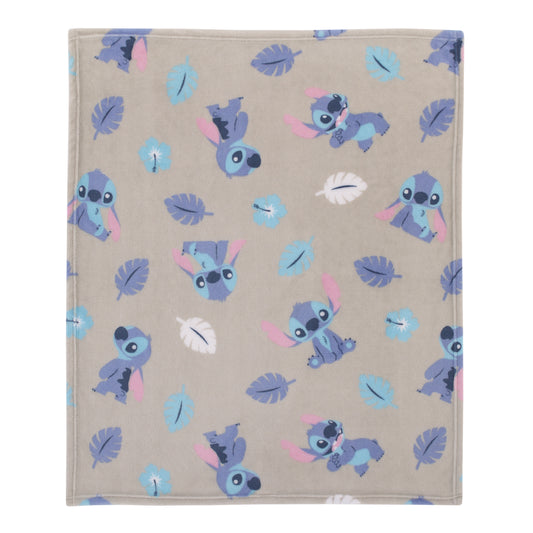 Disney Stitch Gray, Blue, Aqua, and White Super Soft Plush Baby Blanket