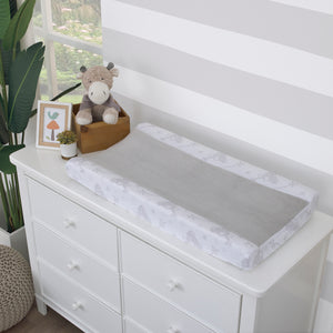 Little Love by NoJo Jungle Ride Grey and White, Monkey, Giraffe and Lion Super Soft Contoured Changing Pad Cover