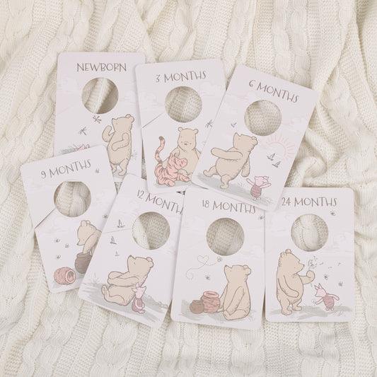 Disney Classic Winnie the Pooh Ivory, Tan, and Sage Nursery Baby Closet Dividers - Set of 7 Newborn to 24 Months
