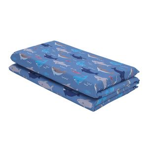 Everything Kids Shark, Fish, Ocean Blue and Grey Preschool Nap Pad Sheet