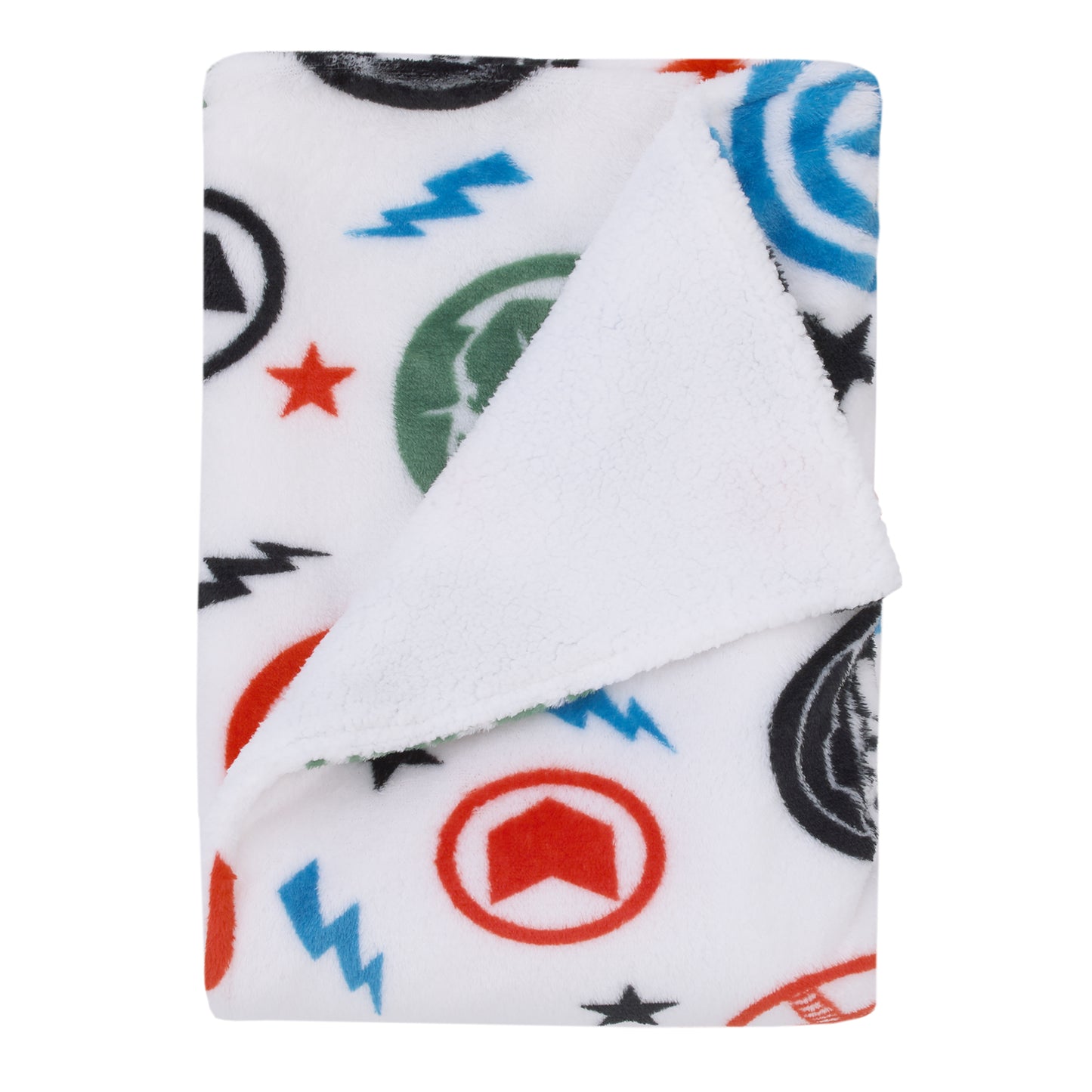 Marvel The Avengers Red, White, and Blue Super Soft Sherpa Baby Blanket