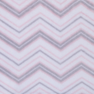 Little Love by NoJo Super Soft Pink, White, and Gray Chevron Plush Baby Blanket