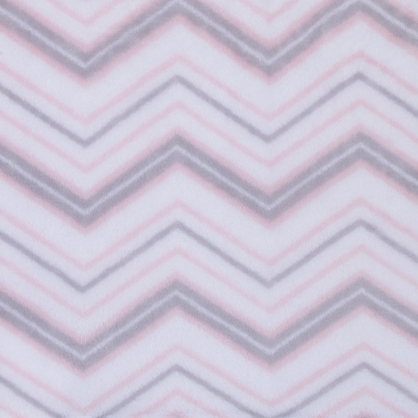 Little Love by NoJo Super Soft Pink, White, and Gray Chevron Plush Baby Blanket