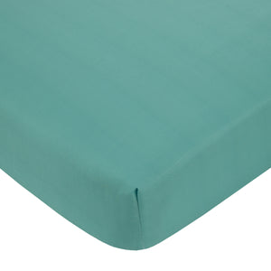Galaxy of Creatures Teal, Brown, and Orange 4 Piece Toddler Bed Set - Comforter, Fitted Bottom Sheet, Flat Top Sheet, and Reversible Pillowcase