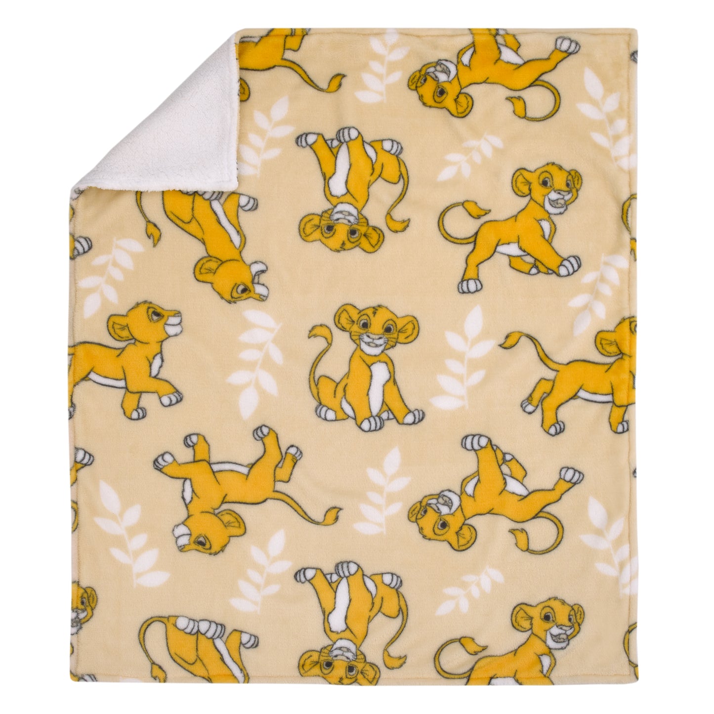 Disney Lion King Tan, Beige and White Simba Super Soft Sherpa Baby Blanket