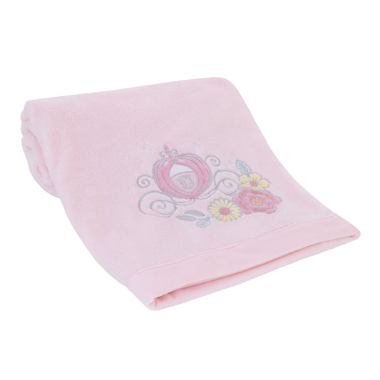 Disney Sweet Princess Pink and Light Blue Enchanted Carriage Super Soft Baby Blanket