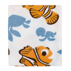 Disney Finding Nemo Orange, Aqua and White Crush and Squirt Turtle Super Soft Baby Blanket