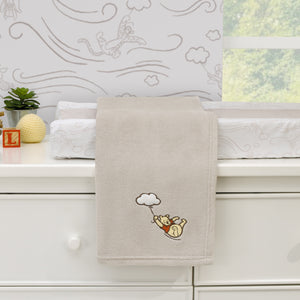 Disney Winnie the Pooh - Blustery Day Grey Cloud Super Soft Baby Blanket with Applique