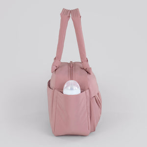 Motherhood Knotted Bows Duffle Diaper Bag, Dusty Rose
