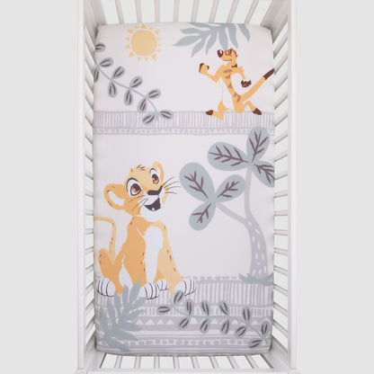 Disney Lion King - Gold, Teal and Ivory Photo Op Fitted Crib Sheet