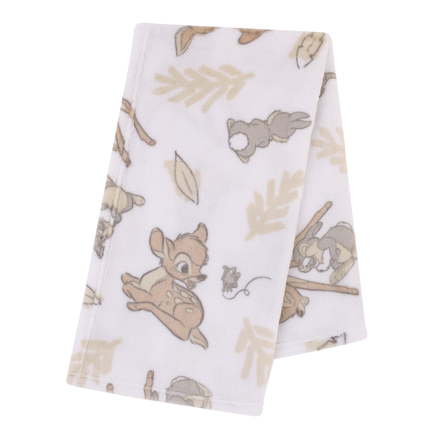 Disney B is for Bambi Tan, Gray, and White Super Soft Plush Baby Blanket