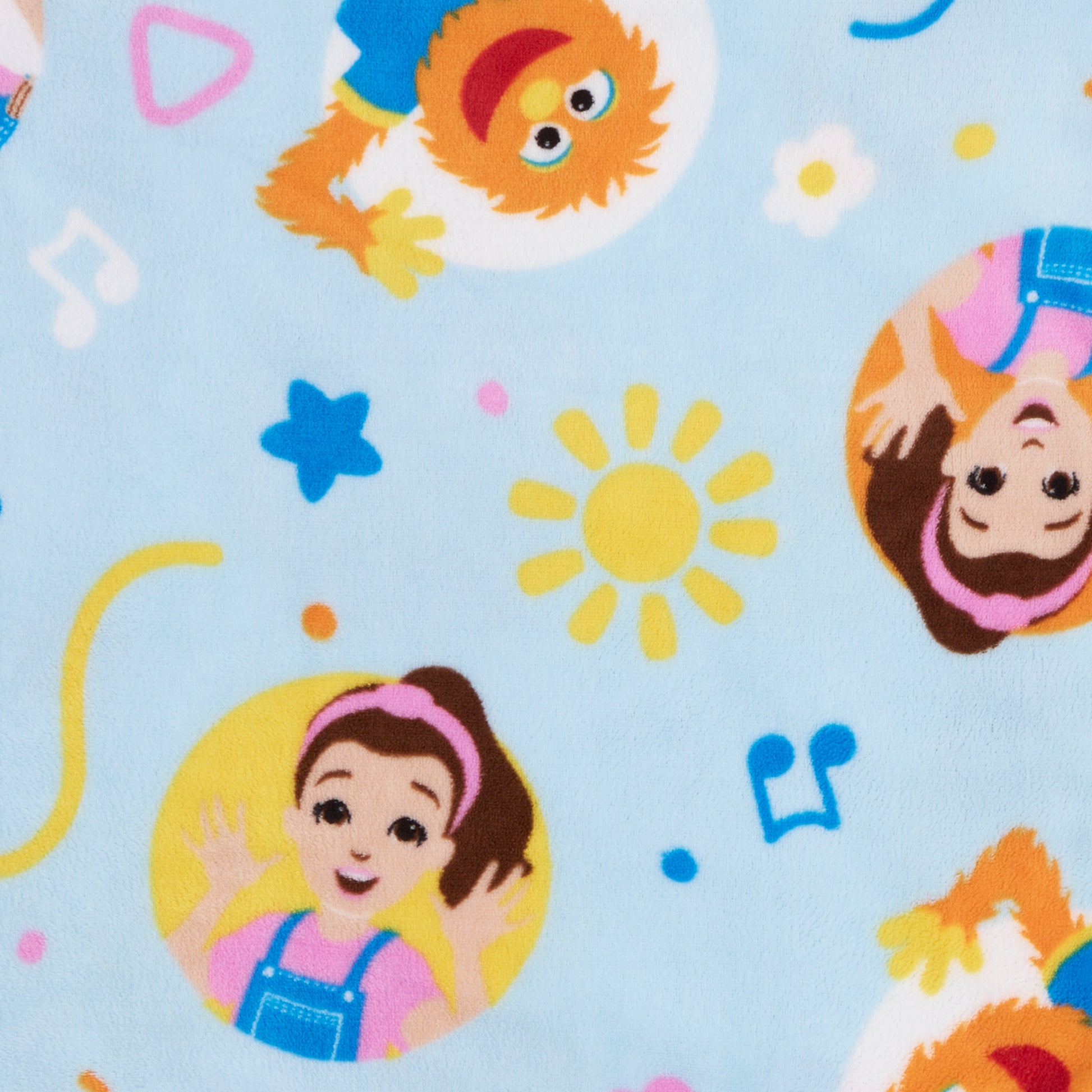 Ms. Rachel Happy Patchwork Toddler Blanket, Blue
