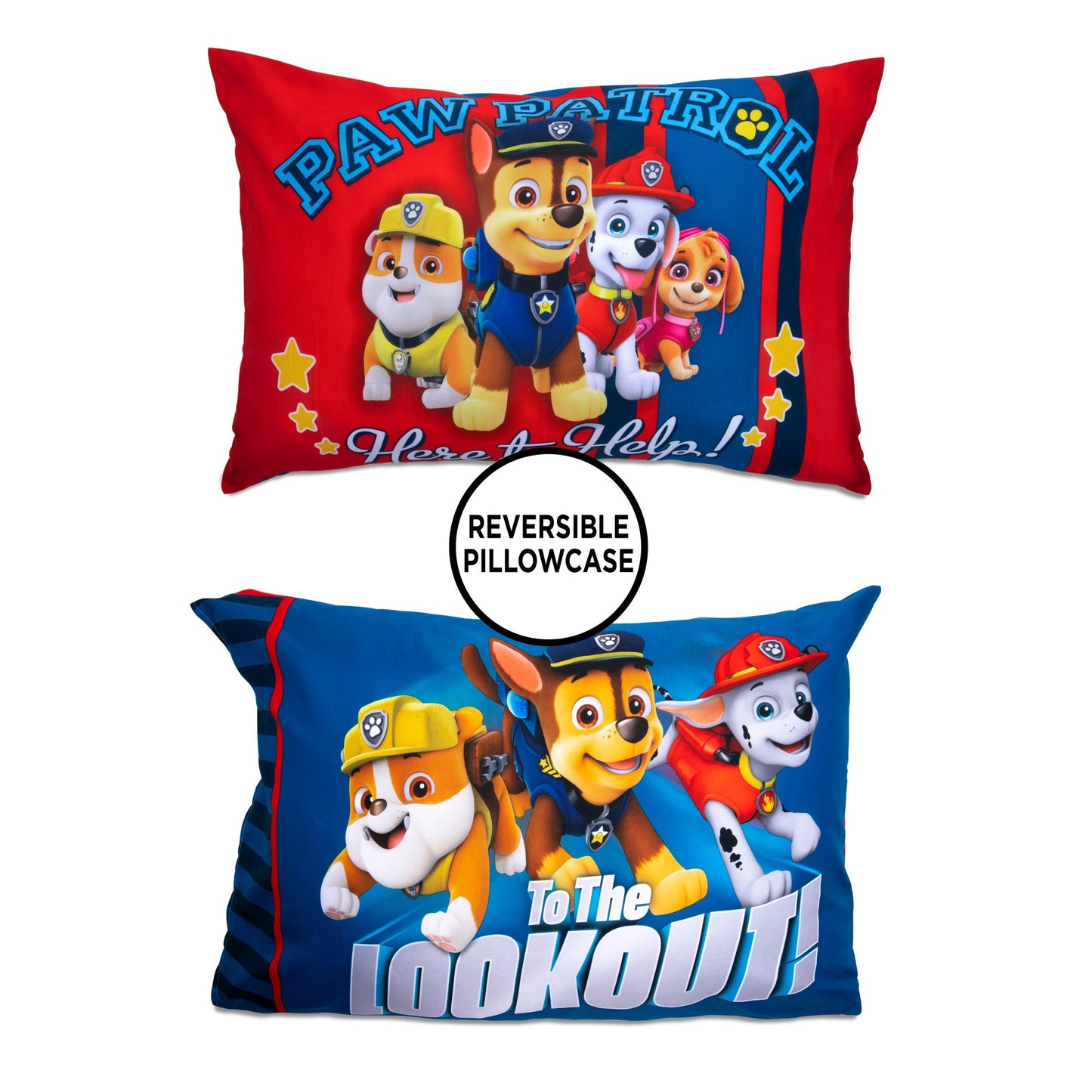 NoJo Paw Patrol 2 Piece Toddler Sheet Set - Includes a Fitted Sheet and Reversible Pillowcase