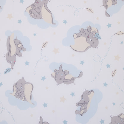Disney Dumbo Light Blue, Gray, and White Super Soft Nursery Fitted Crib Sheet