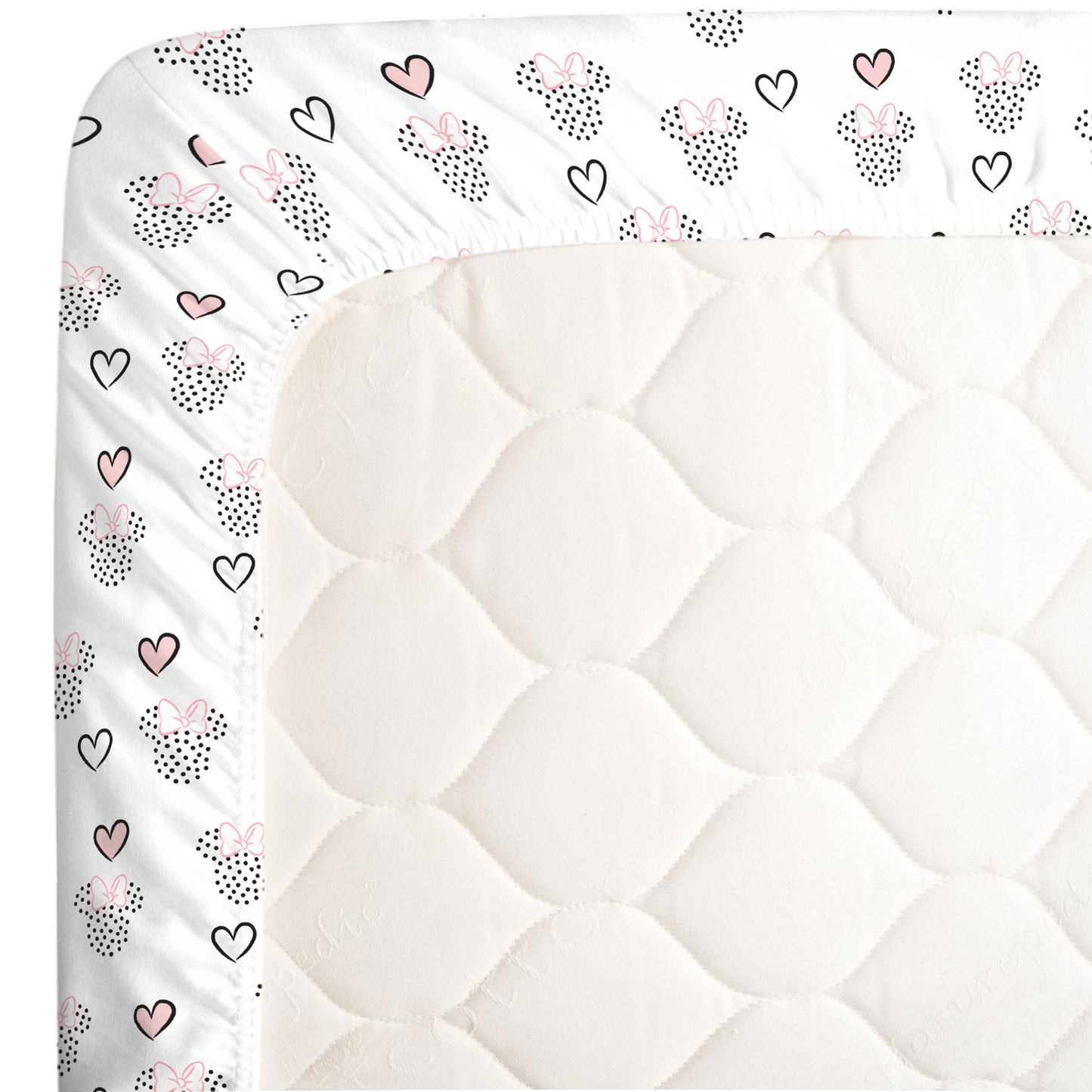 Disney Minnie Mouse Hearts Girl Standard 2-Pack Fitted Crib Mattress Sheets
