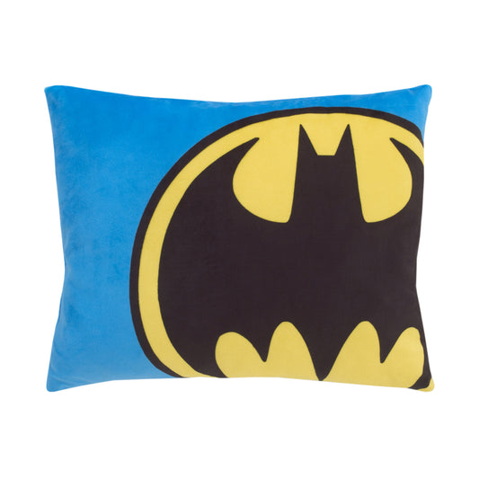 Warner Brothers Batman - Blue, Yellow and Black Decorative Toddler Pillow