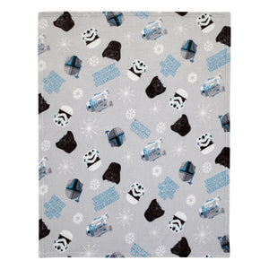 Star Wars Legacy Grey and Blue Merry Force Be With You Christmas Holiday Seasonal Toddler Blanket