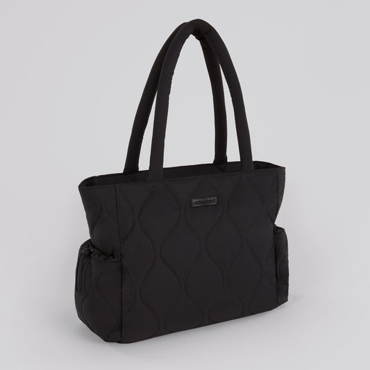 Motherhood Quilted Tote Diaper Bag, Black