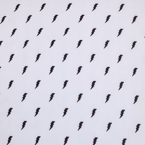 NoJo Lightning Bolt Black and White Nursery Fitted Crib Sheet
