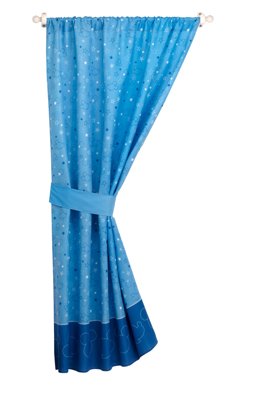 NoJo Disney Mickey Mouse Playground Pals Blue, Navy and White Curtain Panel