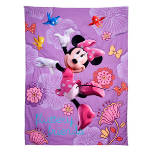 Disney Minnie Mouse Fluttery Friends  4 Piece Toddler Bed Set in Lavender and Pink