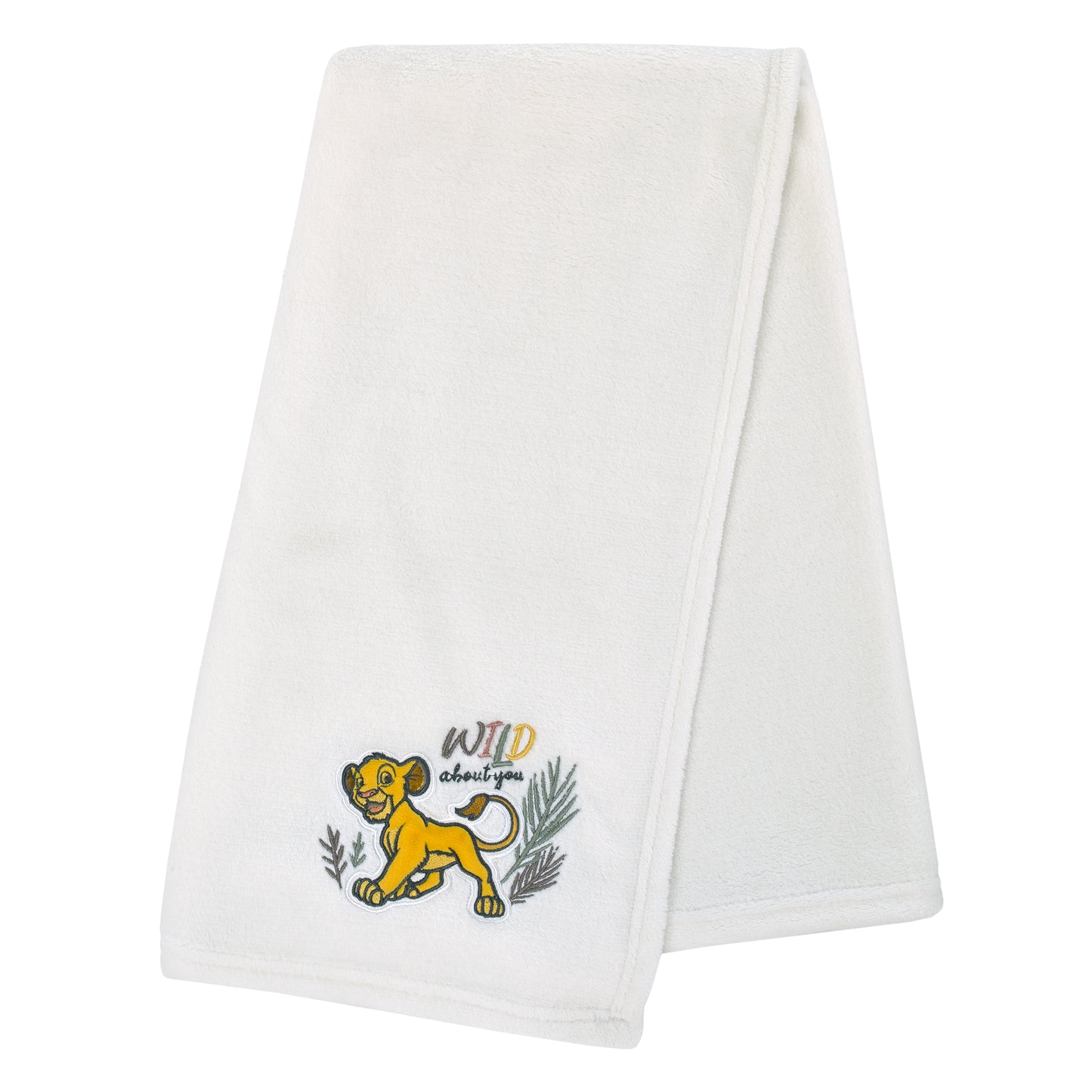 Disney Lion King - Wild About You Ivory Simba Super Soft Baby Blanket with Applique