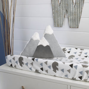 Little Love by NoJo Mountain Shaped Grey and White Plush Decorative Pillow