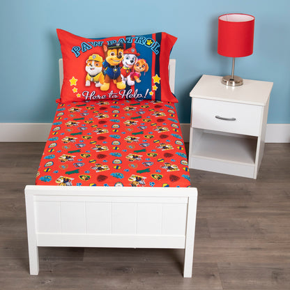 NoJo Paw Patrol 2 Piece Toddler Sheet Set - Includes a Fitted Sheet and Reversible Pillowcase