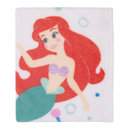Disney Ariel The Little Mermaid White Mermaid Life Super Soft Photo Op Baby Blanket
