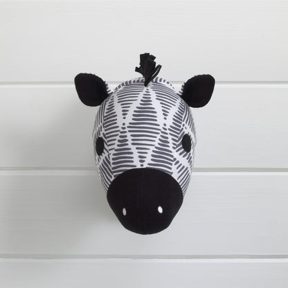 NoJo Zebra Head Printed Wall Décor - Black/White/Grey