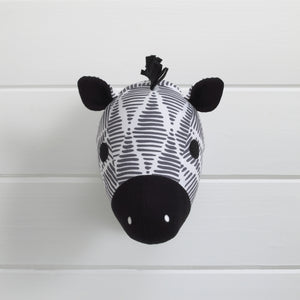 NoJo Zebra Head Printed Wall DÃƒÆ’Ã‚Â©cor - Black/White/Grey
