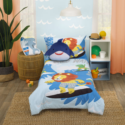 Everything Kids Shark Navy and White Plush Squishy Toddler Pillow