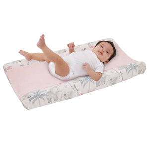 NoJo Tropical Princess Elephant/Jungle Super Soft Pink Changing Pad Cover