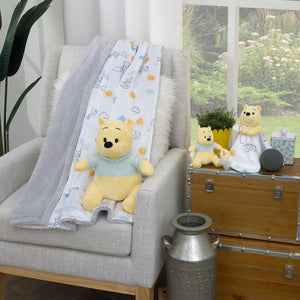Disney Winnie the Pooh White, Yellow, and Aqua Cloud and Sun Lovey Security Blanket