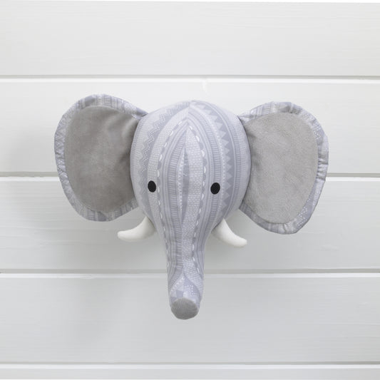 NoJo Elephant Head Printed Wall DÃƒÆ’Ã‚Â©cor - Grey/White