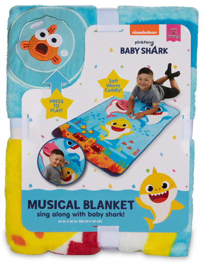 NoJo Baby Shark Plush Musical Toddler Blanket - Plays Theme Song