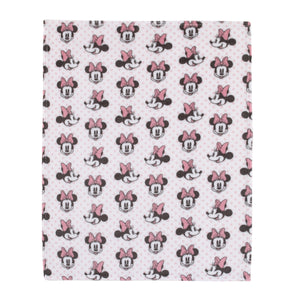 Disney Minnie Mouse - Pink, White and Black Super Soft Plush Baby Blanket
