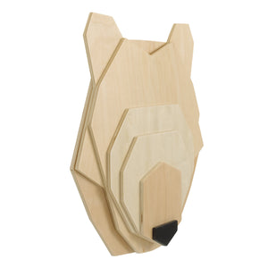 Little Love by NoJo Bear Head Layered Natural Wood Nursery Wall Decor
