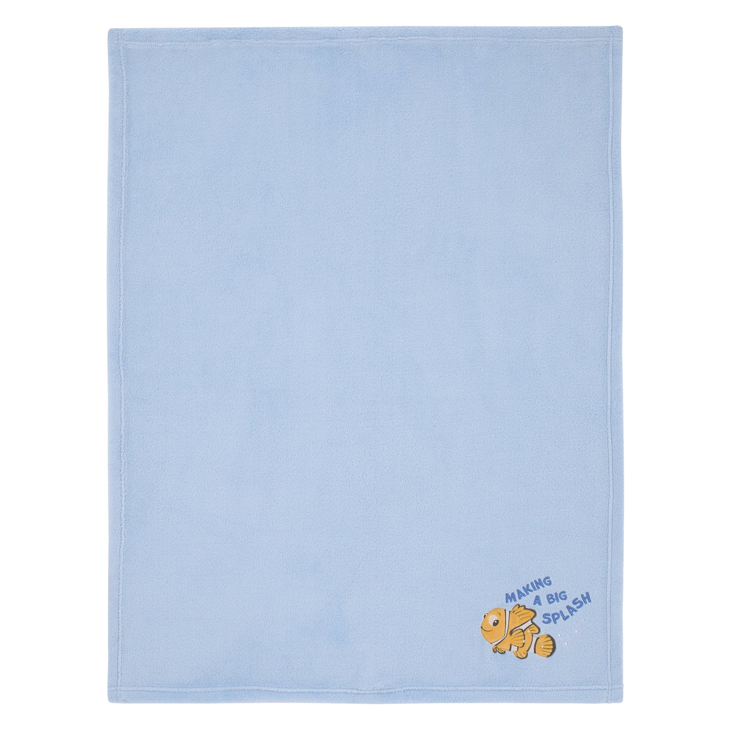 Disney Finding Nemo Cutest Little Catch Light Blue, and Orange Super Soft Appliqued Baby Blanket