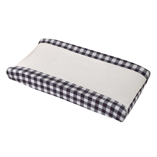 Into the Wilderness Navy and White Check Super Soft Changing Pad Cover