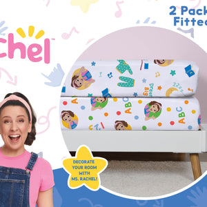Ms. Rachel 2 Piece Toddler Sheet Set - Includes Two Fitted Toddler Sheets