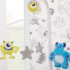Disney Monsters, Inc. Cutest Little Monster Turquoise, Green, and Gray Sully, Mike and Stars Plush Musical Mobile