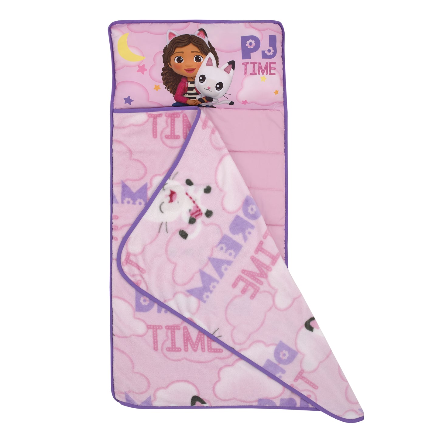 DreamWorks Gabby's Dollhouse Dream It Up Pink and Purple Pandy Paws Toddler Nap Mat