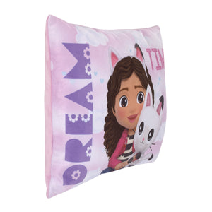 DreamWorks Gabby's Dollhouse Dream It Up Pink and Purple Pandy Paws Decorative Toddler Pillow