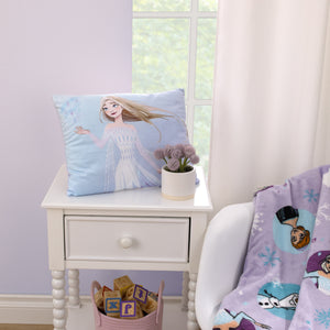 Disney Frozen Winter Cheer Lavender, Aqua and White Elsa Decorative Toddler Pillow