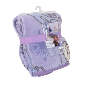 Disney Frozen 2 Elsa and Nokk Lavender and Pink Super Soft Toddler Blanket - 40